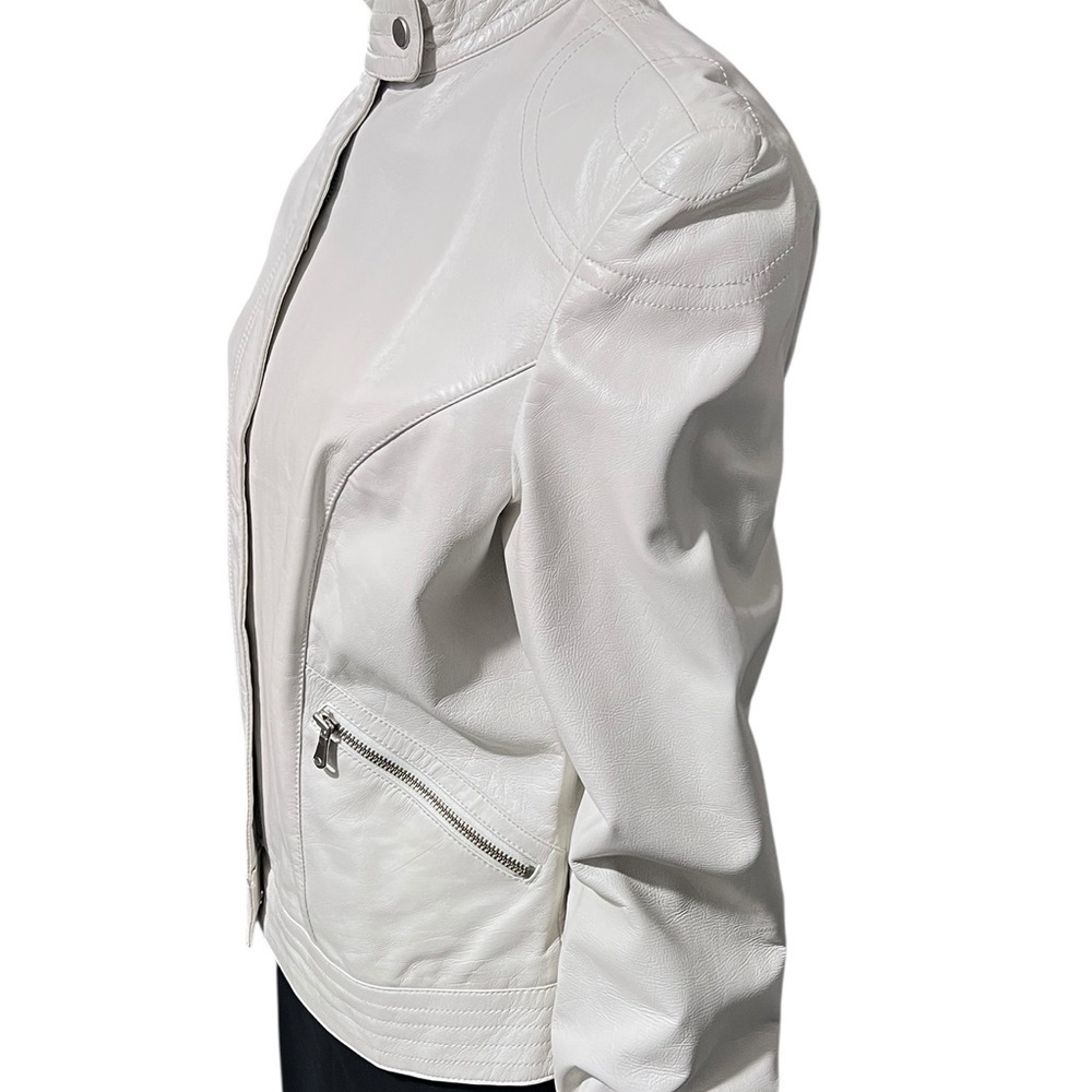 White Leather Jacket Nine West☑️ - Picture 6 of 9